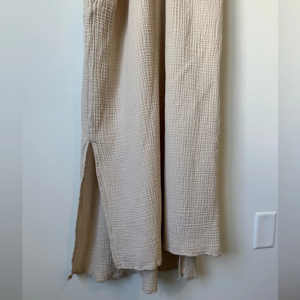 Magaschoni Organic Gauze Midi Dress in Sand Color - Size L - Picture 8 of 9